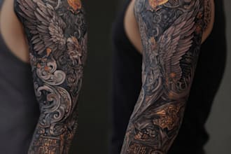 design a profesional trash polka tattoo