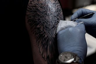 draw a custom tattoo design as a tattoo artist