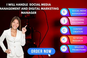 handle  social media management and digital marketing manager