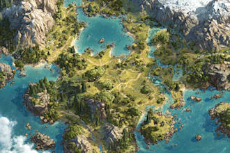 draw high quality professional fantasy map for dnd campaign,