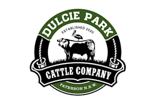design vintage farm agriculture cattle lawn care logo