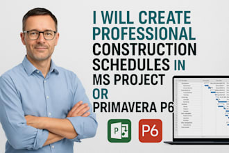 professionally create project scheduling in ms project and primavera p6