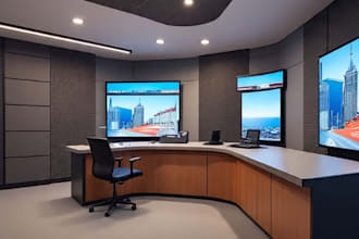 do acoustic news studio,event stage 3d virtual set design for zoom ,virtual call