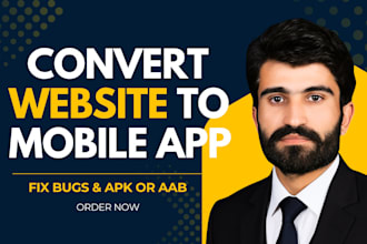 convert website to android flutter app, fix errors, and generate aab apk