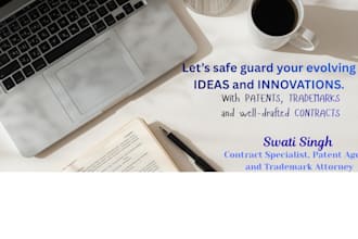 draft contracts and patents or trademarks applications as an IP lawyer