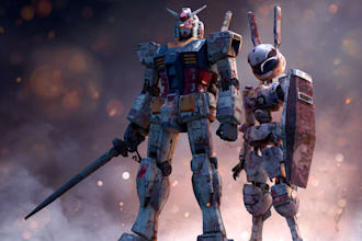 drawing mecha and robot