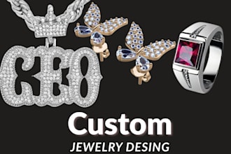 make 3d model jewelry cad design for 3d printing and rendering, stl and resin