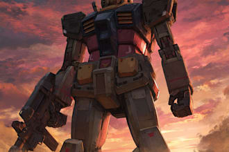 draw illustration and concept mecha, gundam, and robot