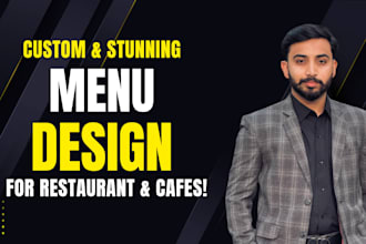 design a professional restaurant or cafe menu