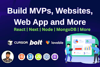 build websites, saas mvp using bolt new, lovable dev, replit