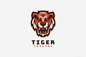 design a fierce and powerful tiger logo for your brand or team