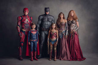 draw a family superhero portraits