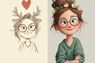 create character logo and friendship portrait