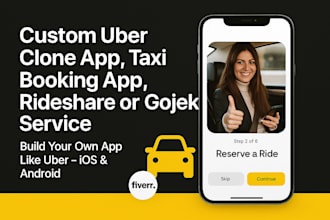 develop a custom uber clone app, taxi booking app, rideshare or gojek service