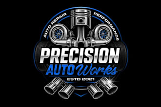 design luxurious automotive, repair, motor car logo