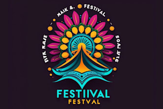 create wonderful party, celebration, event, festival logo