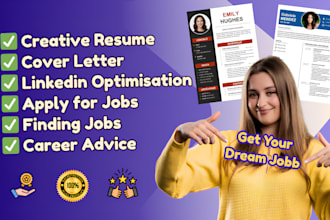 design creative resume CV and writing cover letter dream job