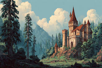 draw landscape , environment or background digital painting