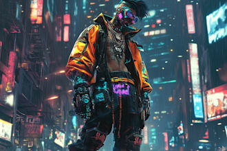 draw cyberpunk character art