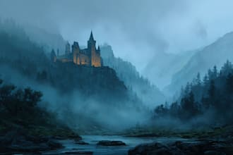 draw house illustration, portrait and landscape