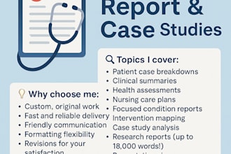 handle professional nursing case study and report writing