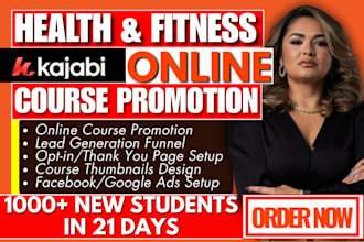 do kajabi online course promotion, elearning learnworld course kajabi sales SEO
