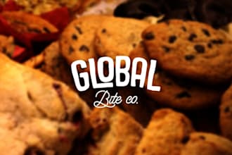 design a modern custom food and bakery shop logo