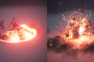 create vfx particle system, shader for you in unity, godot or unreal engine