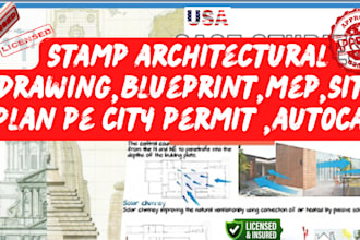 stamp, blueprint usa mep drawing, commercial architect autocad landscape design