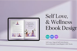 create a self love yoga ebook self care journal canva lead magnet amazon kindle