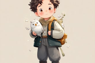 draw a cute full body chibi art for you
