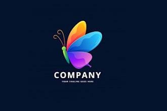 create colorful butterfly logo design for your business