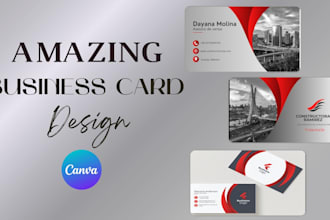 create a modern business card design in canva