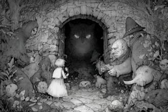 draw black and white illustrations