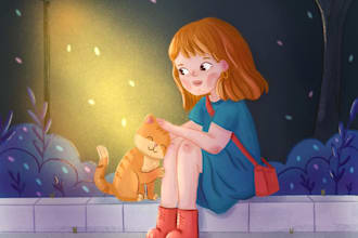 watercolor children book illustration