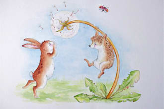 watercolor children book illustration