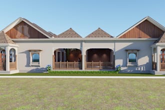 remodel luxurious apartment, villa exterior rendering, balcony, roof design,vray