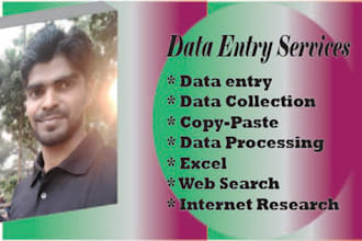 data entry work and offering clients satisfied services