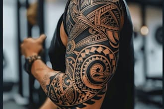 draw a custom tattoo design as a tattoo artist
