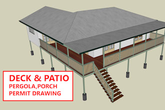 design professional deck and patio drawing set for permit
