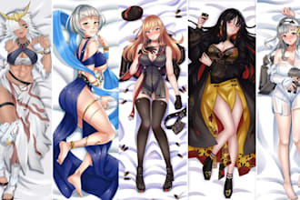 draw unique dakimakura body pillow fantasy fanart sfw nsfw anime style
