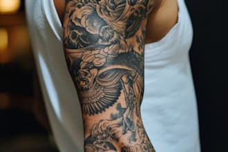 draw a custom tattoo design as a tattoo artist