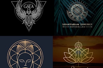 do unique sacred geometry, mystical, yoga, holistic, spiritual logo design