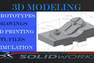 do 3d cad design and mechanical 3d model using solidworks
