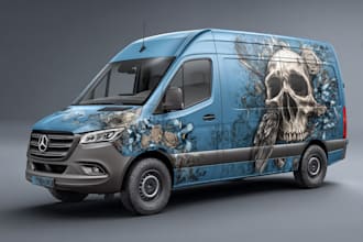 do professional vehicle branding, caravan, car door magnet, truck wrap design