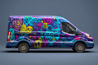 do professional vehicle branding, caravan, car door magnet, truck wrap design