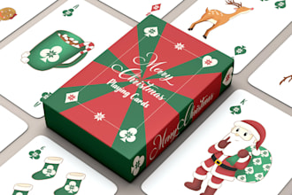 create custom card game design poker card 52 playing card deck box mockup