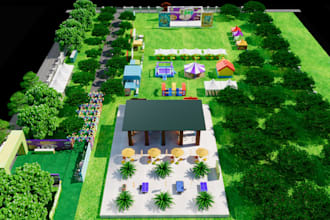 design 3d event floor plans, exterior renderings, and venue layouts