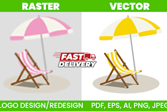 raster to manual vector image tracing, logo redesign high quality