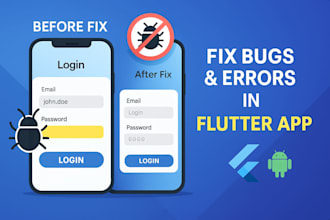 fix flutter app bugs, crashes, UI issues and performance problems